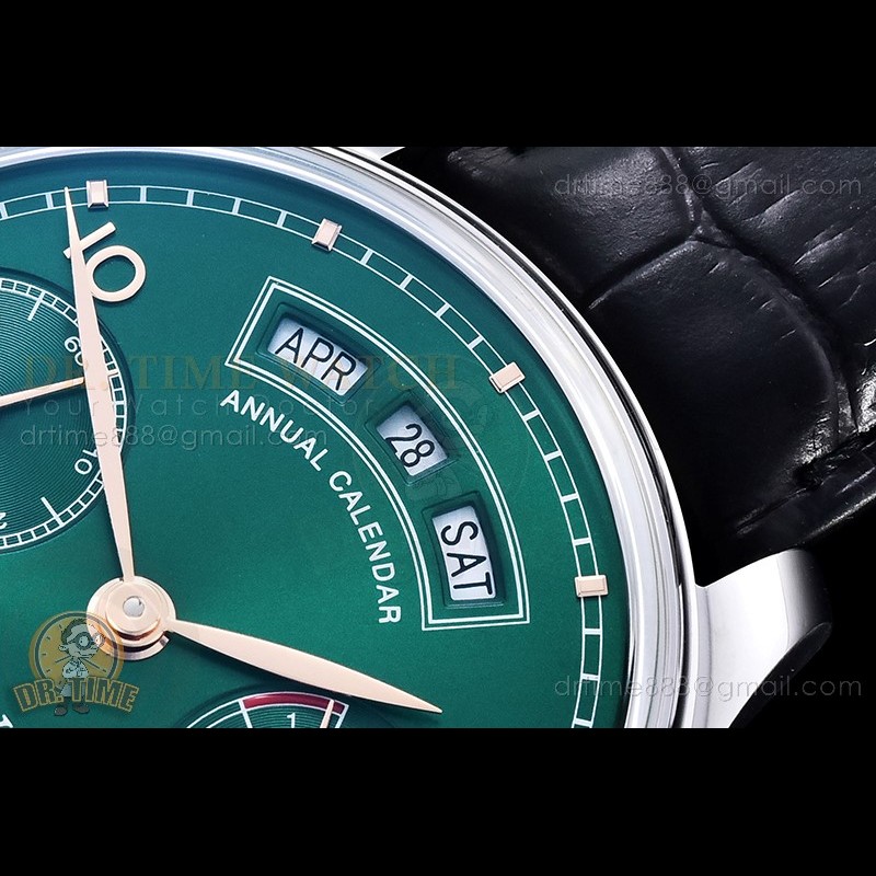 Portugieser Middle East Annual Calendar Limited Edition IW503510 SS Green Dial on Leather Strap ZF A52850